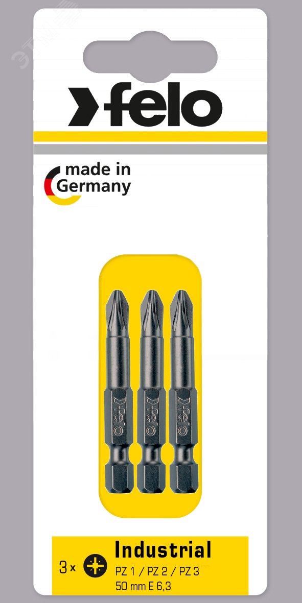 Бита крестовая PZ 1/PZ 2/PZ 3X50, 3 шт в блистере