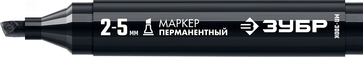 Маркер с увеличенным объемом МП-300К черный, 2-5 мм клиновидный перманентный