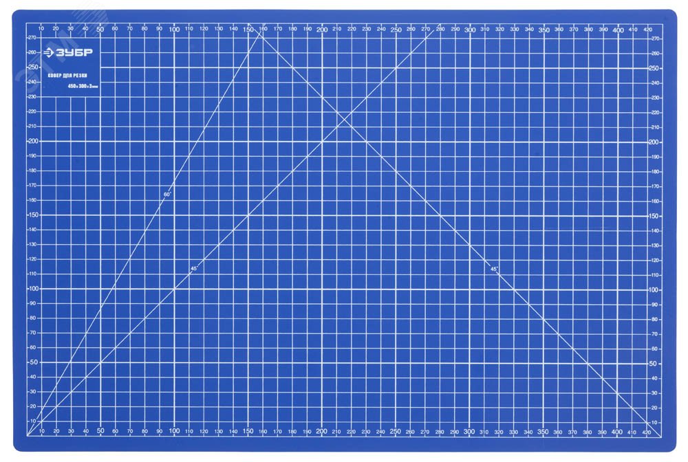 Коврик »ЭКСПЕРТ», непрорезаемый, 3мм, цвет синий, 450х300 мм