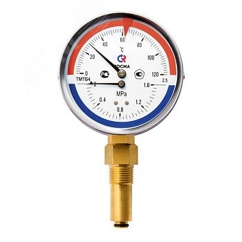 Термоманометр радиальный ТМТБ-31Р.1, 0150С, 0…0.6 МРа 1/2′ кл.2.5