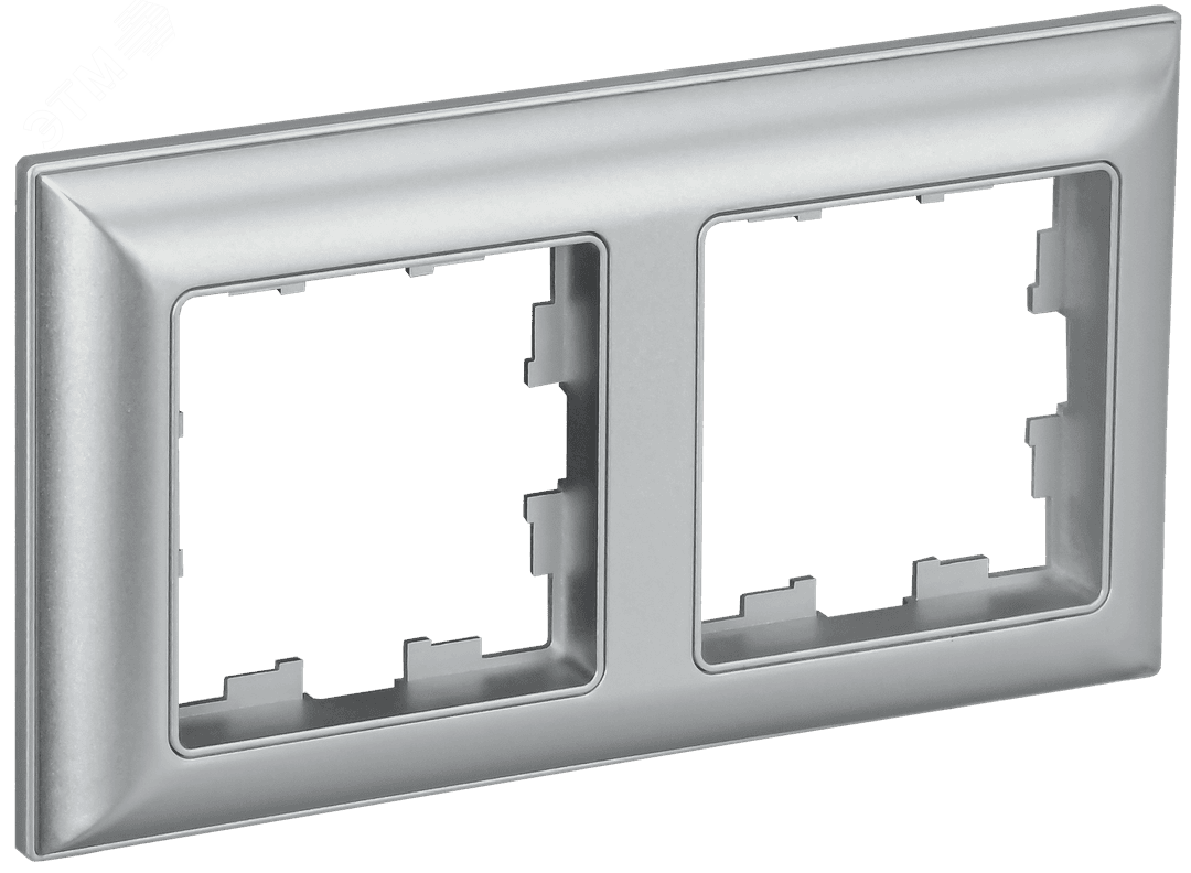 BRITE Рамка 2 поста РУ-2-Бр алюминий/алюминий IEK