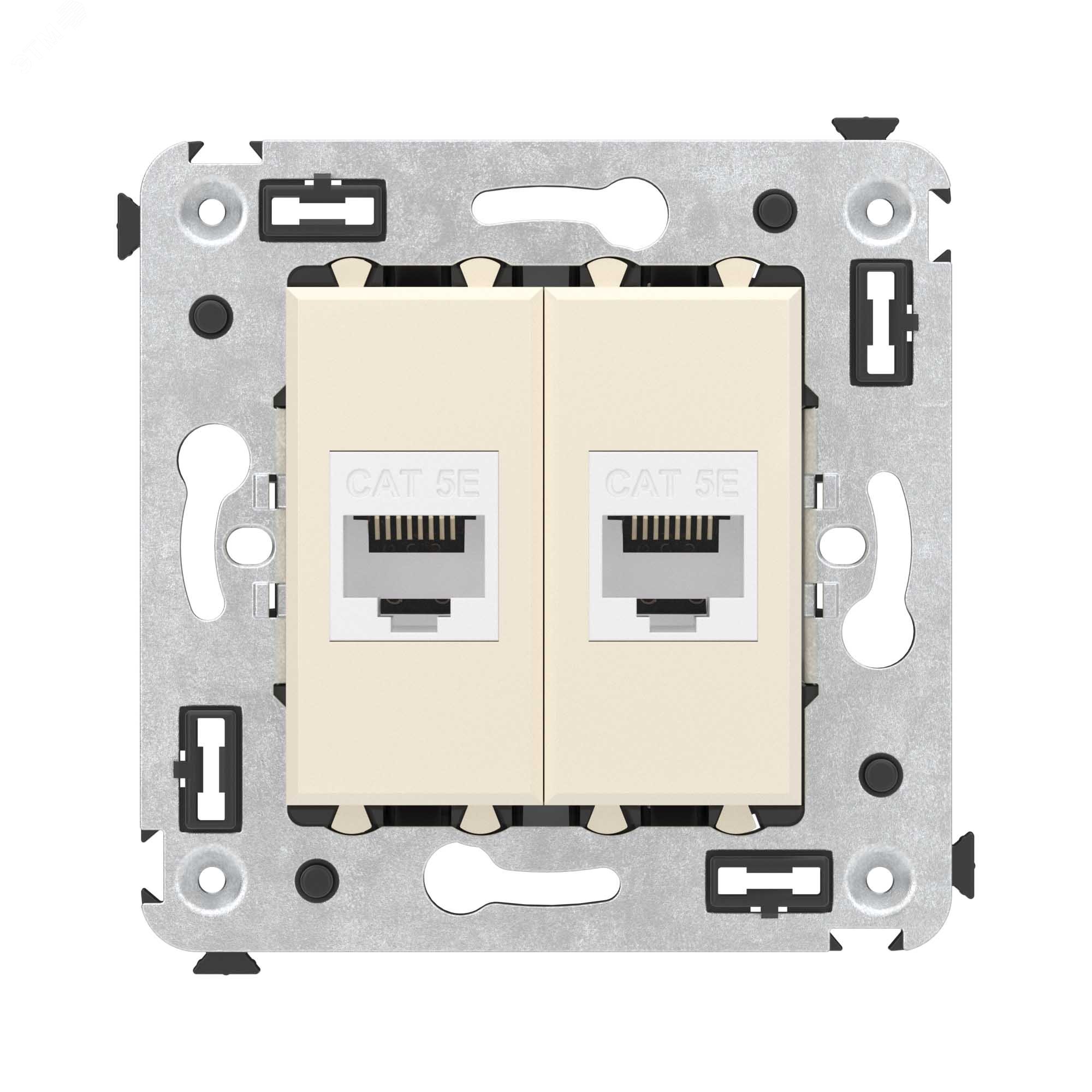 Avanti Компьютерная розетка RJ-45 без шторки в стену, кат.5е двойная,  Ванильная дымка