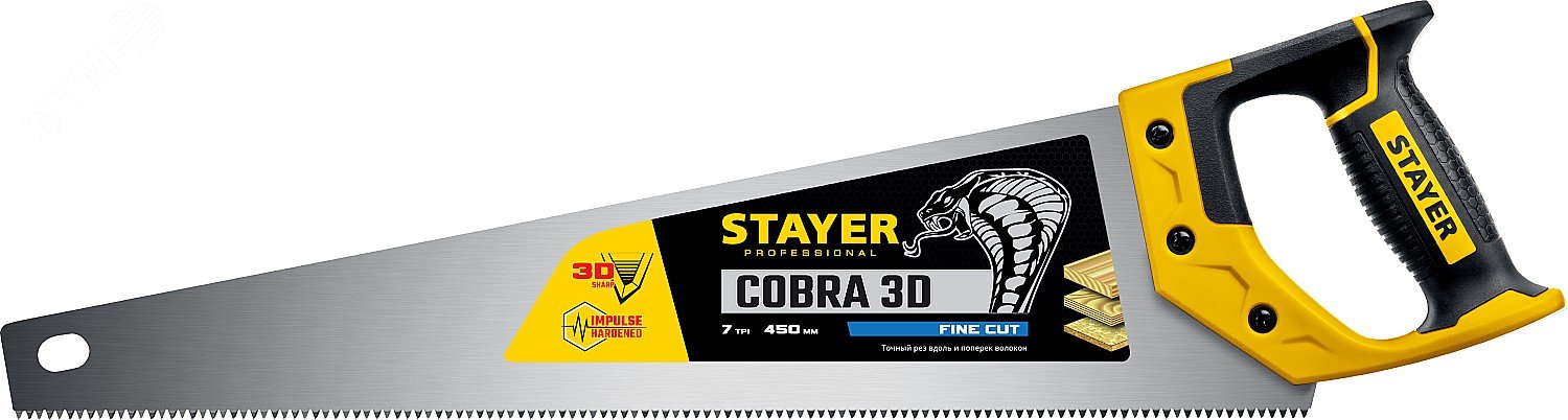 Ножовка по дереву Cobra 3D 450 мм