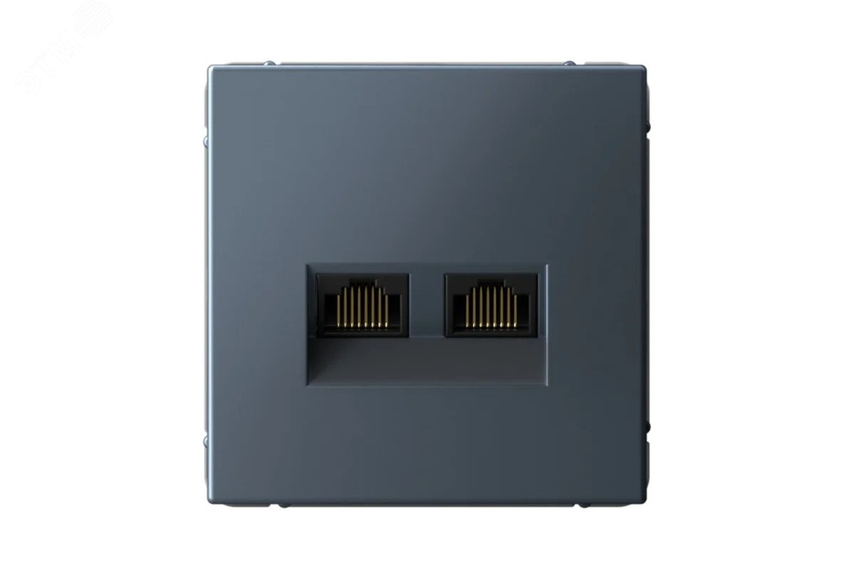 ATLASDESIGN РОЗЕТКА двойная компьютерная RJ45+RJ45, кат.6А, механизм, ГРИФЕЛЬ