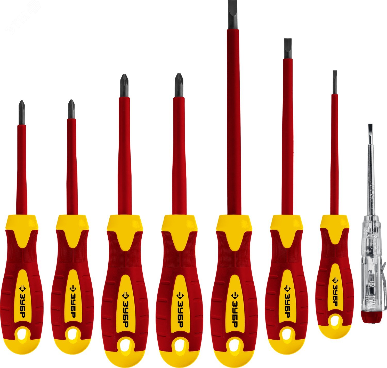 Набор: Отвертки SL 3, 5, 6 / PH 1, 2 / PZ 1, 2, тестер 100-250 В, »Профессионал» , в кейсе, 8 предметов