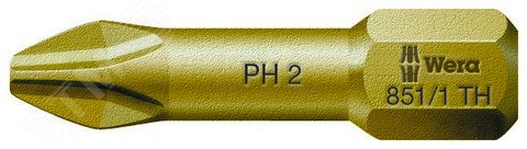 Бита торсионная 851/1 TH PH экстратвердые хвостовик 1/4 C 6.3 PH 1 x 25 мм