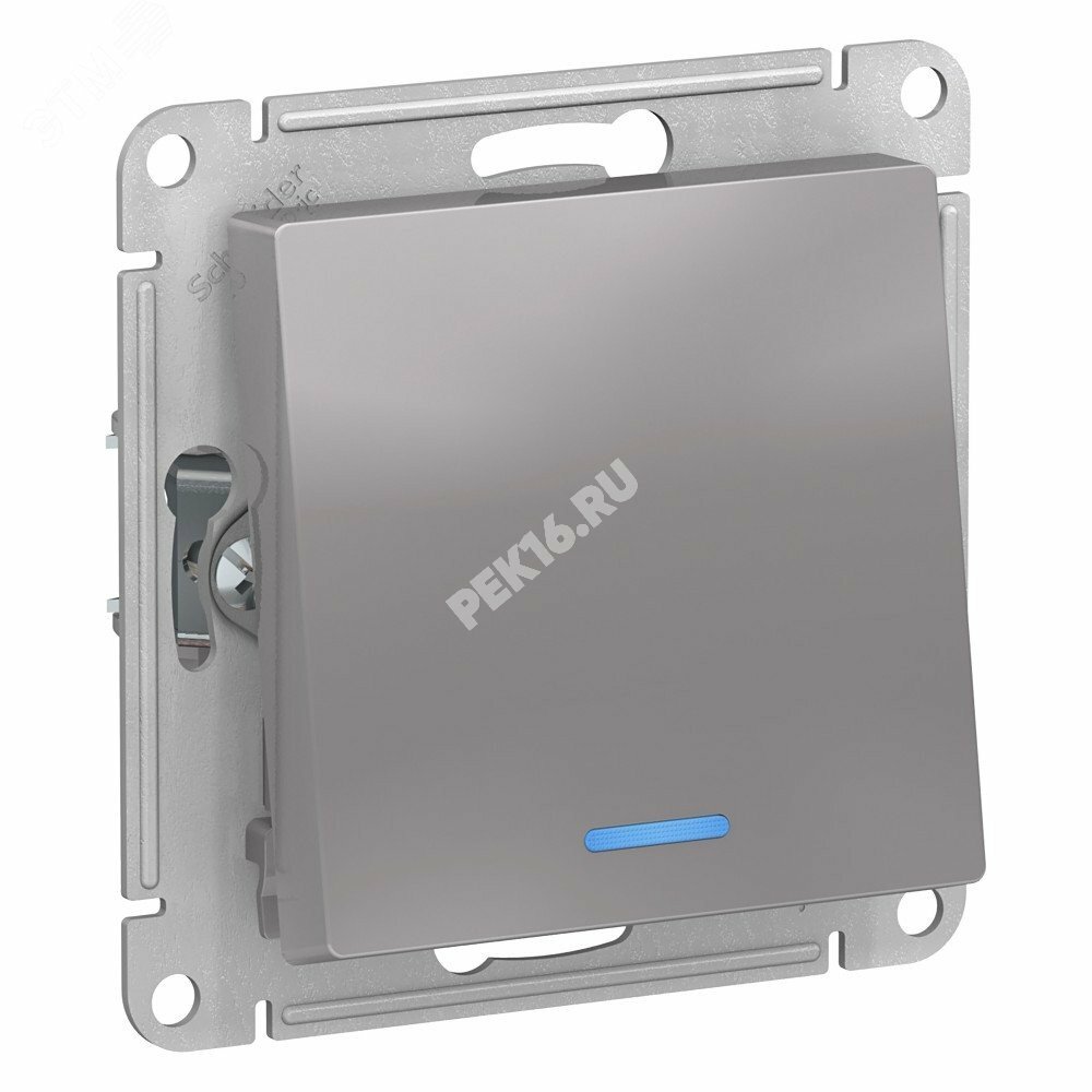 Купить Переключатель одноклавишный ATLASDESIGN с подсветкой схема 6а 10АХ механизам алюминий в Казани Переключатель одноклавишный ATLASDESIGN с подсветкой схема 6а 10АХ механизам алюминий