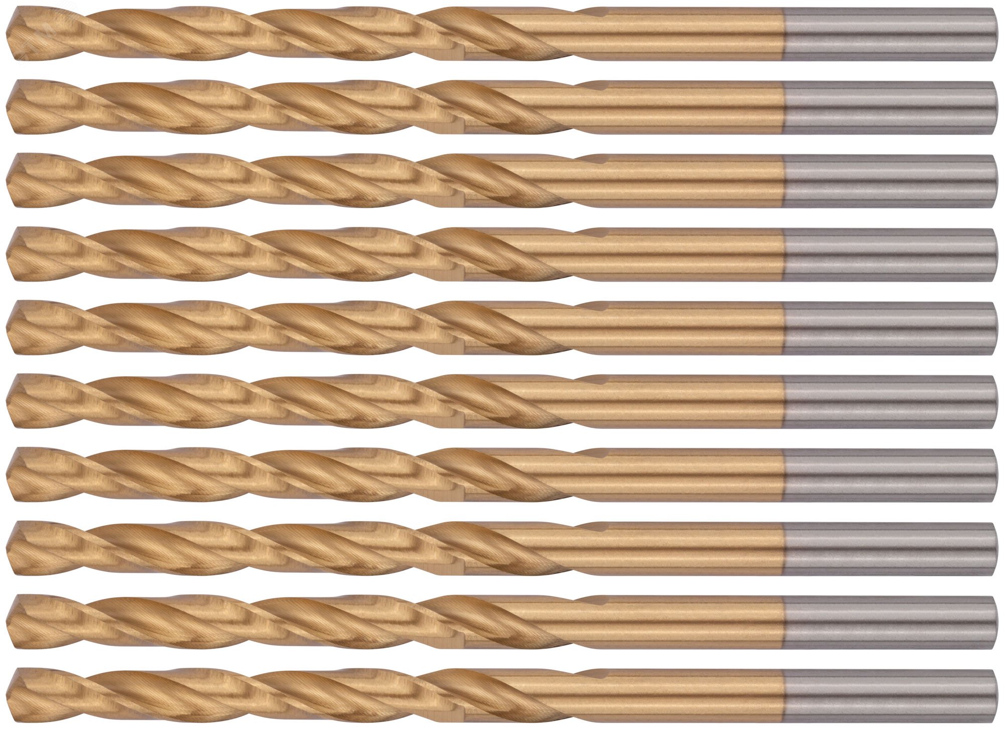 Сверла HSS по металлу, титановое покрытие 4.8 мм (10 шт)