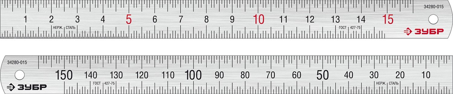 Линейка Про-15, усиленная нержавеющая 0.15 м, Профессионал