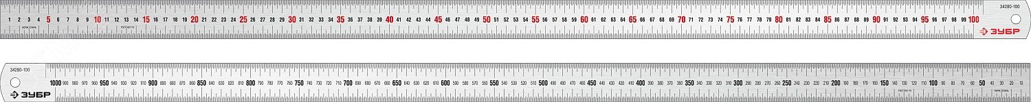 Линейка Про-100, усиленная нержавеющая 1.0 м, Профессионал