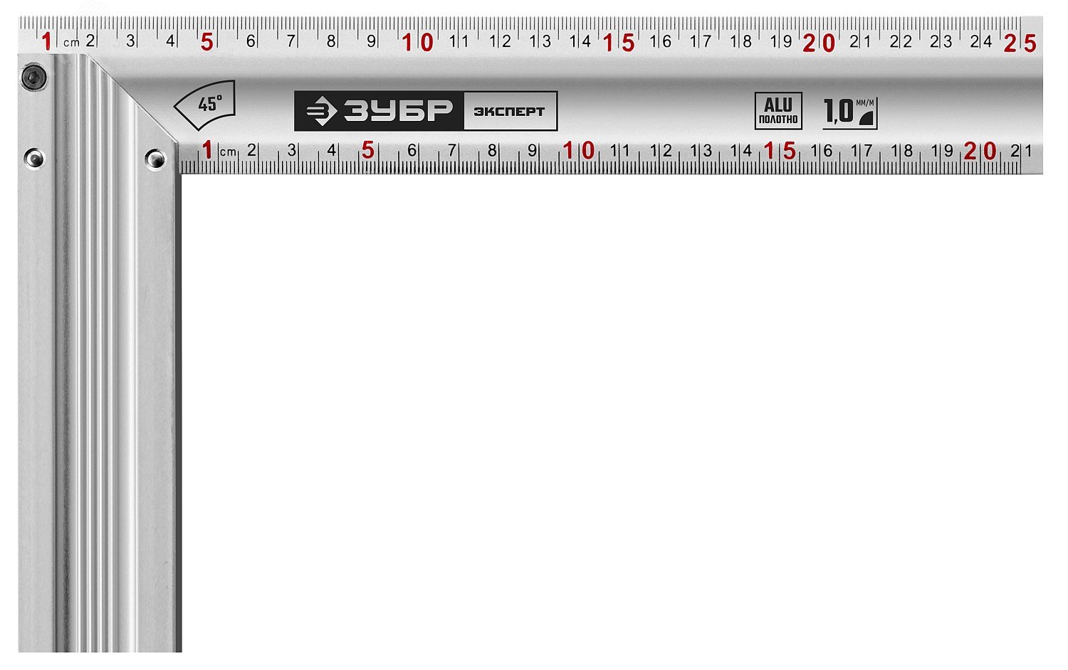 Угольник ЭКСПЕРТ 250 мм жесткий столярный с усиленным алюминиевым полотном