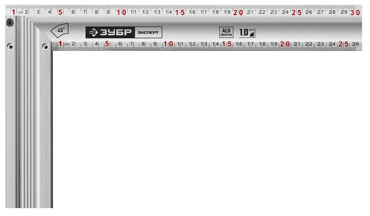 Угольник ЭКСПЕРТ 300 мм жесткий столярный с усиленным алюминиевым полотном