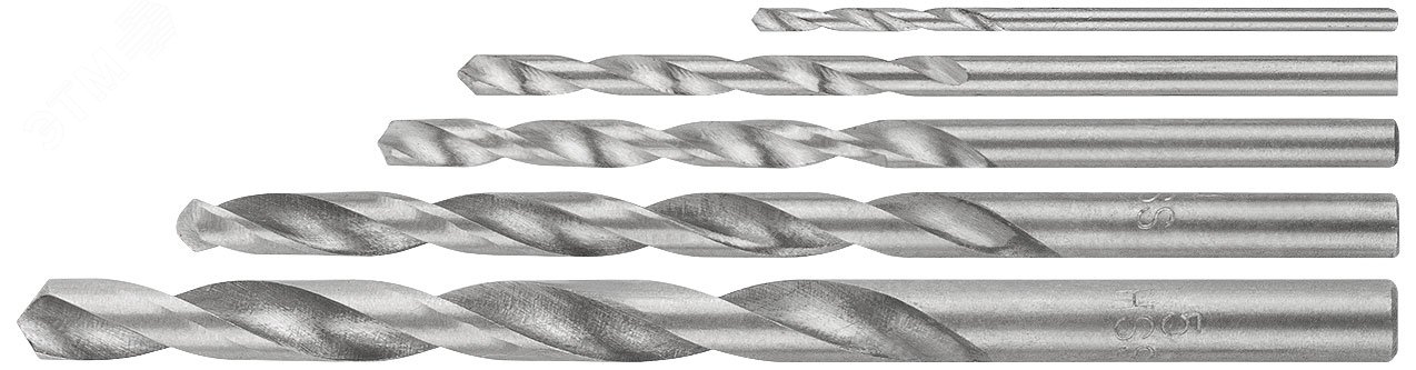 Набор сверл по металлу HSS, угол заточки 118град, в блистере, 5 шт. (2-3-4-5-6мм)