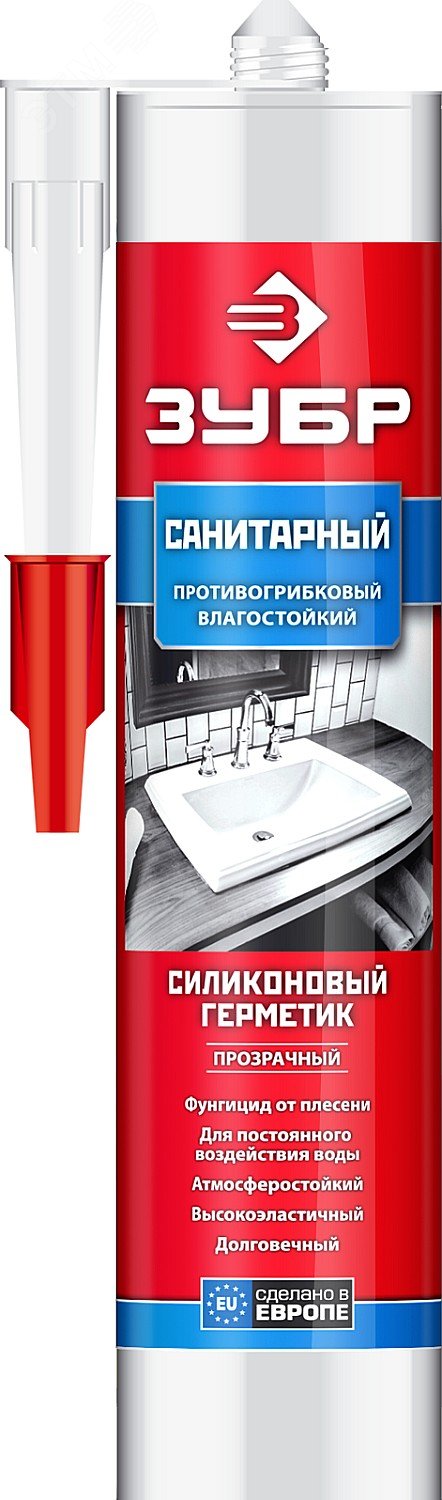 Герметик санитарный силиконовый 280 мл прозрачный