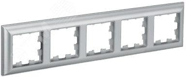 BRITE Рамка 5 постов РУ-5-Бр алюминий/алюминий IEK