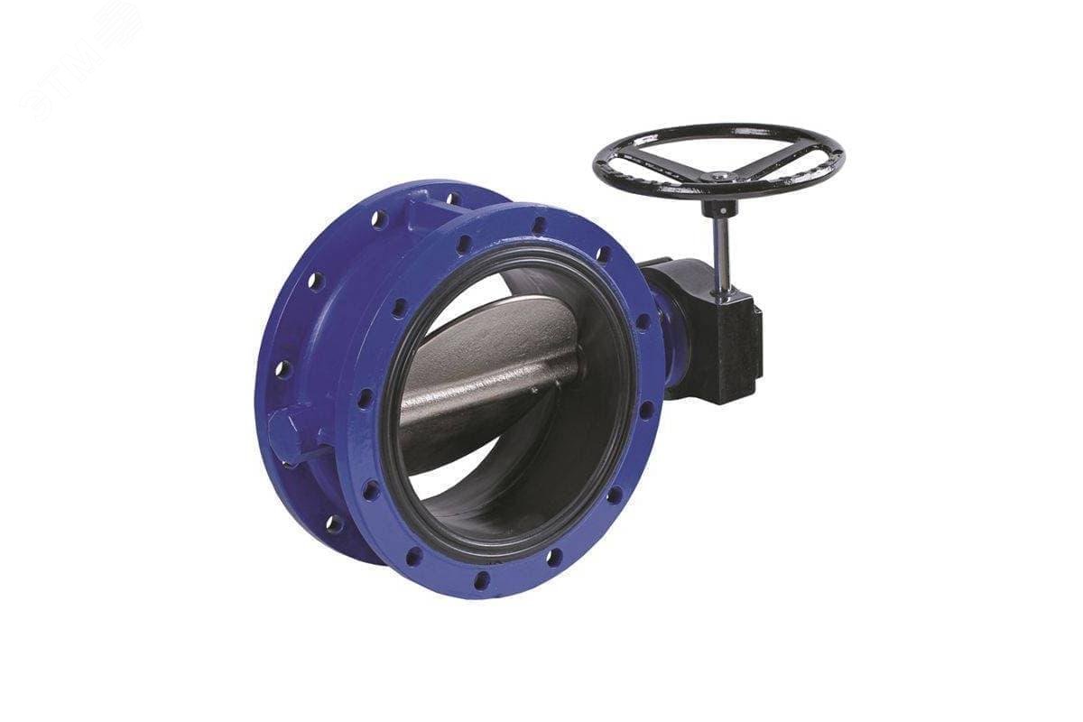 Затвор дисковый поворотный фланцевый DN 150 PN 16 тип 021F диск чугун с редуктором