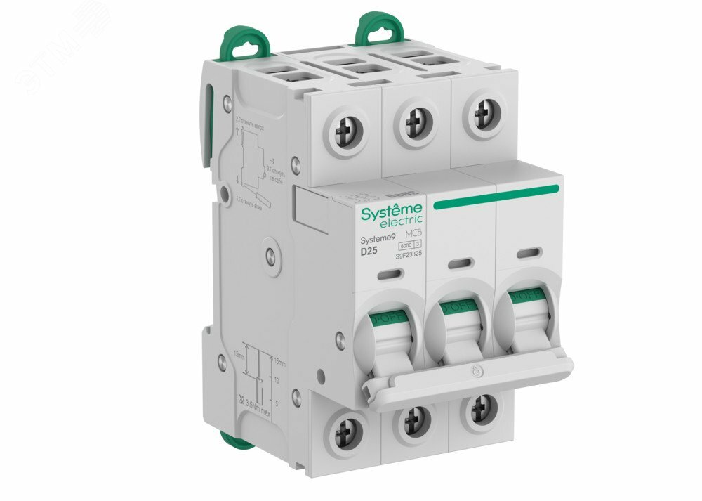 Купить Автоматический выключатель (АВ) D 25A 3P 6kA 400В Systeme9 в Казани Автоматический выключатель (АВ) D 25A 3P 6kA 400В Systeme9