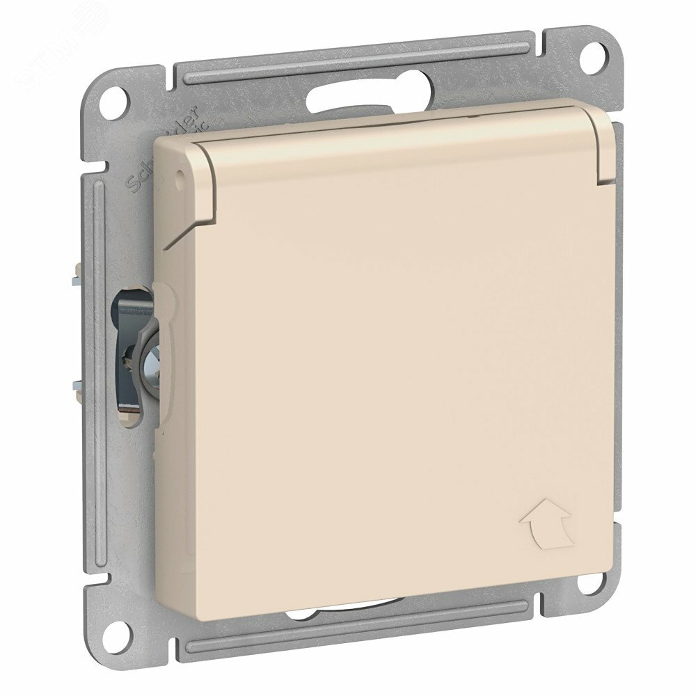 Купить Розетка ATLASDESIGN с заземлением со шторками с крышкой 16А IP20 механизм бежевый в Казани Розетка ATLASDESIGN с заземлением со шторками с крышкой 16А IP20 механизм бежевый