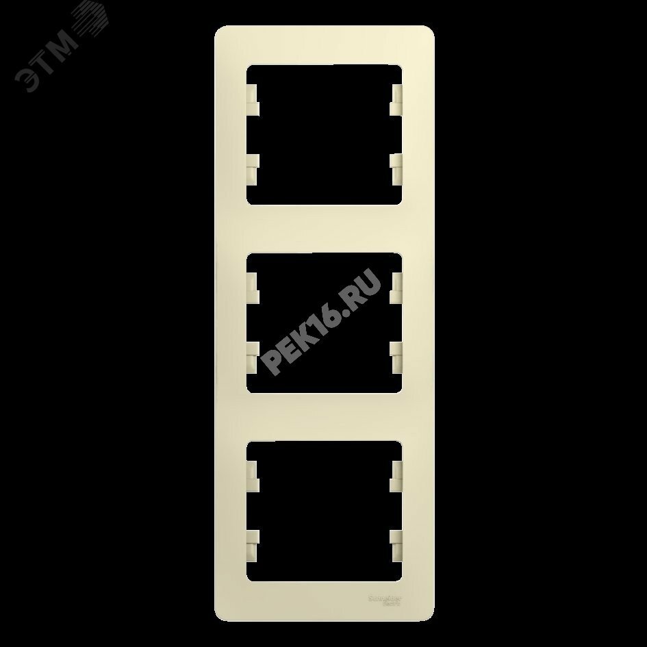 Купить GLOSSA Рамка 3 поста вертикальная бежевая в Казани GLOSSA Рамка 3 поста вертикальная бежевая