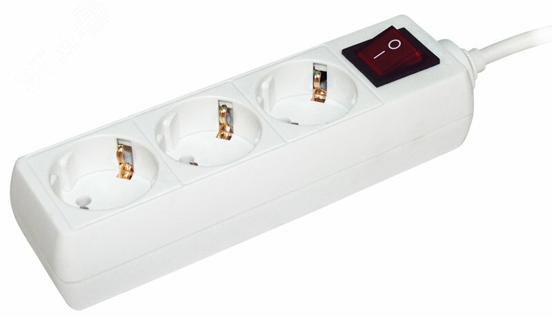 Купить Удлинитель бытовой 3 розетки шнур 3м с заземлением с выключателем 16А в Казани Удлинитель бытовой 3 розетки шнур 3м с заземлением с выключателем 16А