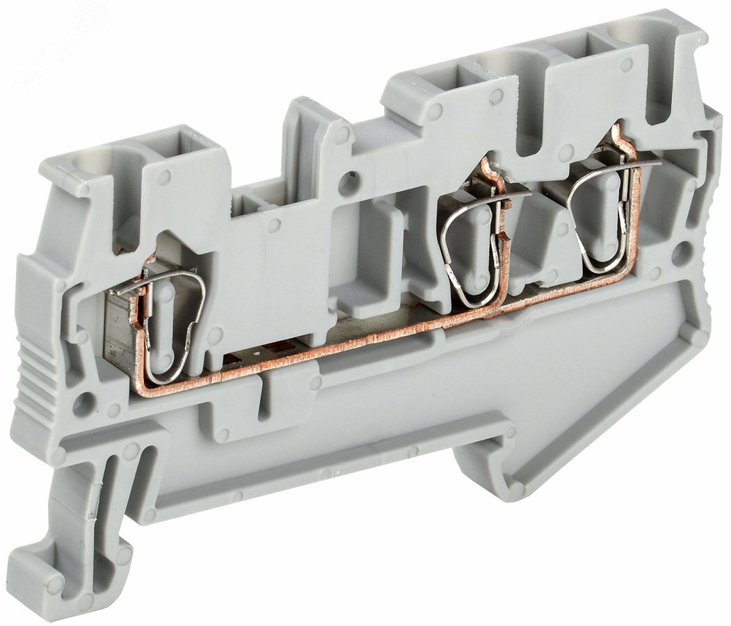 Купить Клемма пружинная КПИ 3в-2,5 3 вывода 31А серый в Казани Клемма пружинная КПИ 3в-2,5 3 вывода 31А серый