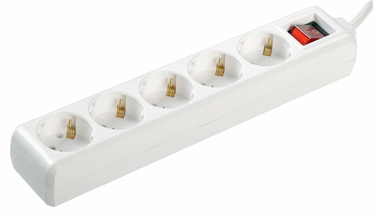 Купить Удлинитель бытовой 5 розеток шнур 5м с заземлением с выключателем 16А в Казани Удлинитель бытовой 5 розеток шнур 5м с заземлением с выключателем 16А