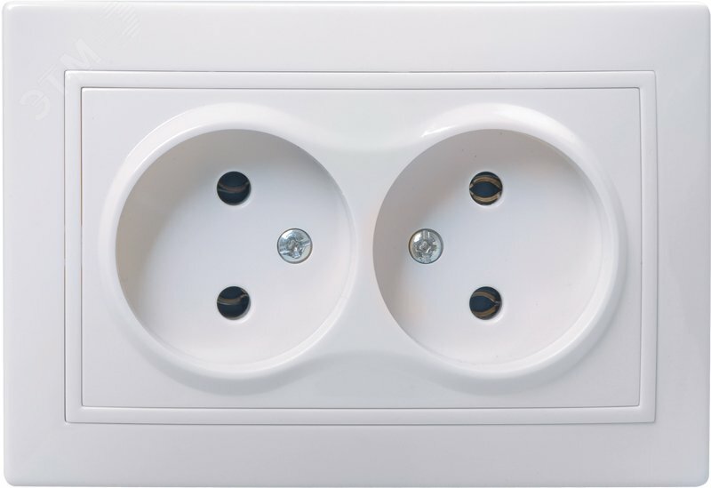 Купить КВАРТА Розетка двойная без заземления без шторок белая в сборе в Казани КВАРТА Розетка двойная без заземления без шторок белая в сборе