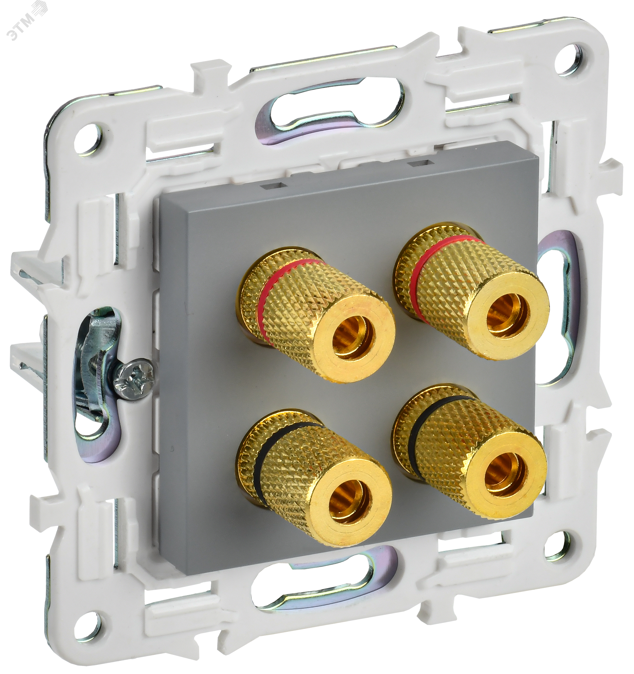 SKANDY Аудиорозетка 4-местная SK-A01Gr серый IEK