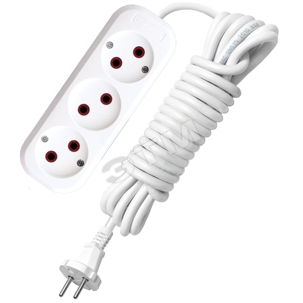 Купить Удлинитель бытовой 3х5м без заземления 6А У6-639М в Казани Удлинитель бытовой 3х5м без заземления 6А У6-639М