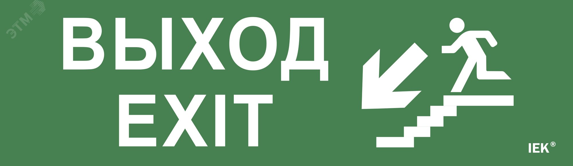 Этикетка самоклеящаяся 310х90мм Выход/лестница вниз/фигура