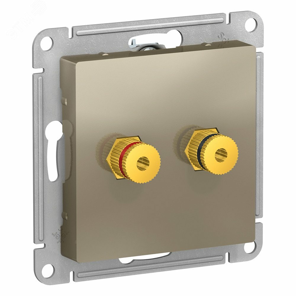 Купить Аудиорозетка ATLASDESIGN двухместная шампань в Казани Аудиорозетка ATLASDESIGN двухместная шампань