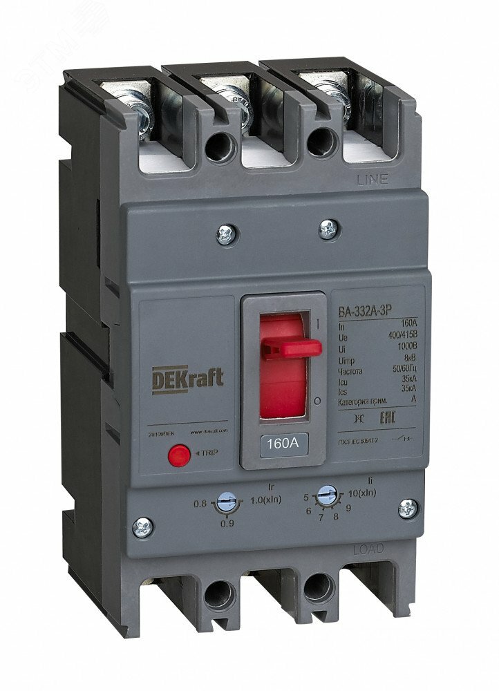 Купить Силовой авт. выкл. 3P 100A 35кА ВА-332А в Казани Силовой авт. выкл. 3P 100A 35кА ВА-332А