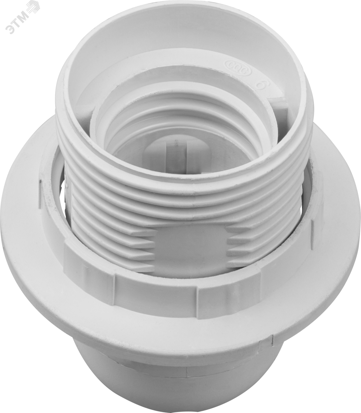 Купить Патрон люстровый Е27 пластик с кольцом белый (19525) в Казани Патрон люстровый Е27 пластик с кольцом белый (19525)