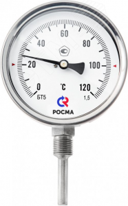 Термометр биметаллический радиальный БТ-52.211 0…60С G1/2′ 200 кл.1.5