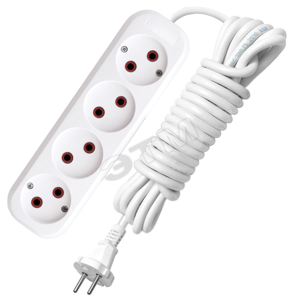 Купить Удлинитель бытовой 4х5м без заземления 6А У6-766М в Казани Удлинитель бытовой 4х5м без заземления 6А У6-766М