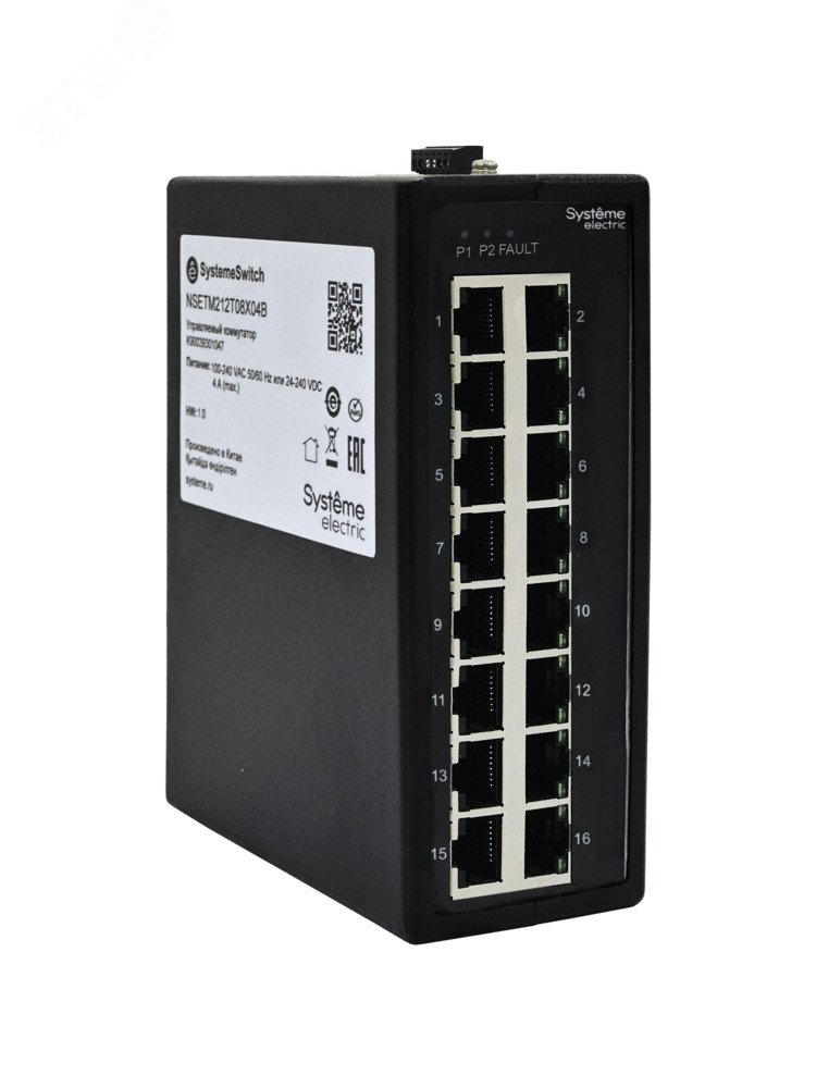 Коммутатор промышленный неуправляемый Ethernet, 16×10/100BaseT