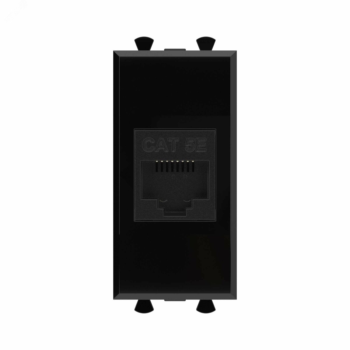 Купить Avanti Компьютерная розетка RJ-45 без шторки модульная кат.5е Черный квадрат 1 модуль в Казани Avanti Компьютерная розетка RJ-45 без шторки модульная кат.5е Черный квадрат 1 модуль