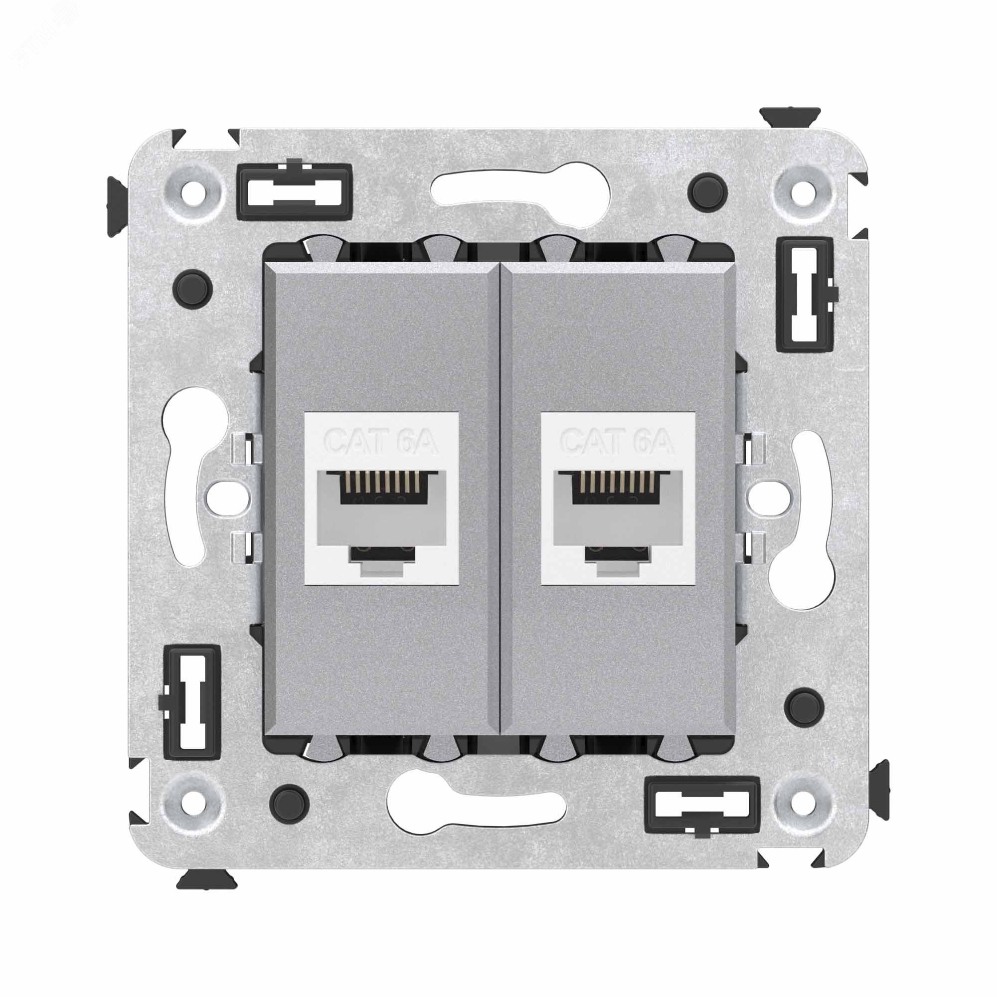 Avanti Компьютерная розетка RJ-45 без шторки в стену, кат.6А двойная,  Закаленная сталь