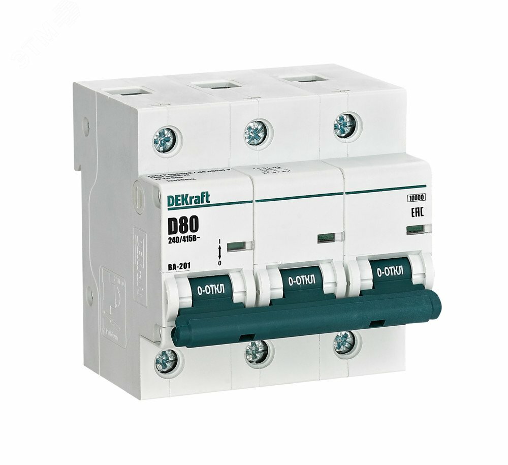 Купить Выключатель автоматический трехполюсный 80А D ВА-201 10кА в Казани Выключатель автоматический трехполюсный 80А D ВА-201 10кА