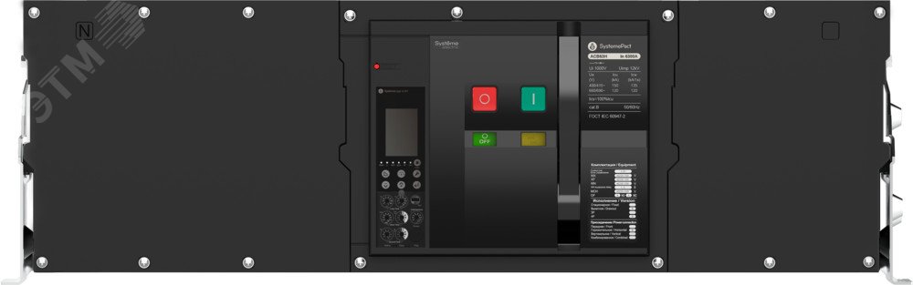 ВОЗДУШНЫЙ АВТ.ВЫКЛ.SYSTEMEPACT ACB63H 5000A 4P 6.0H СТАЦ,ГП MCH+MX+XF AC230V