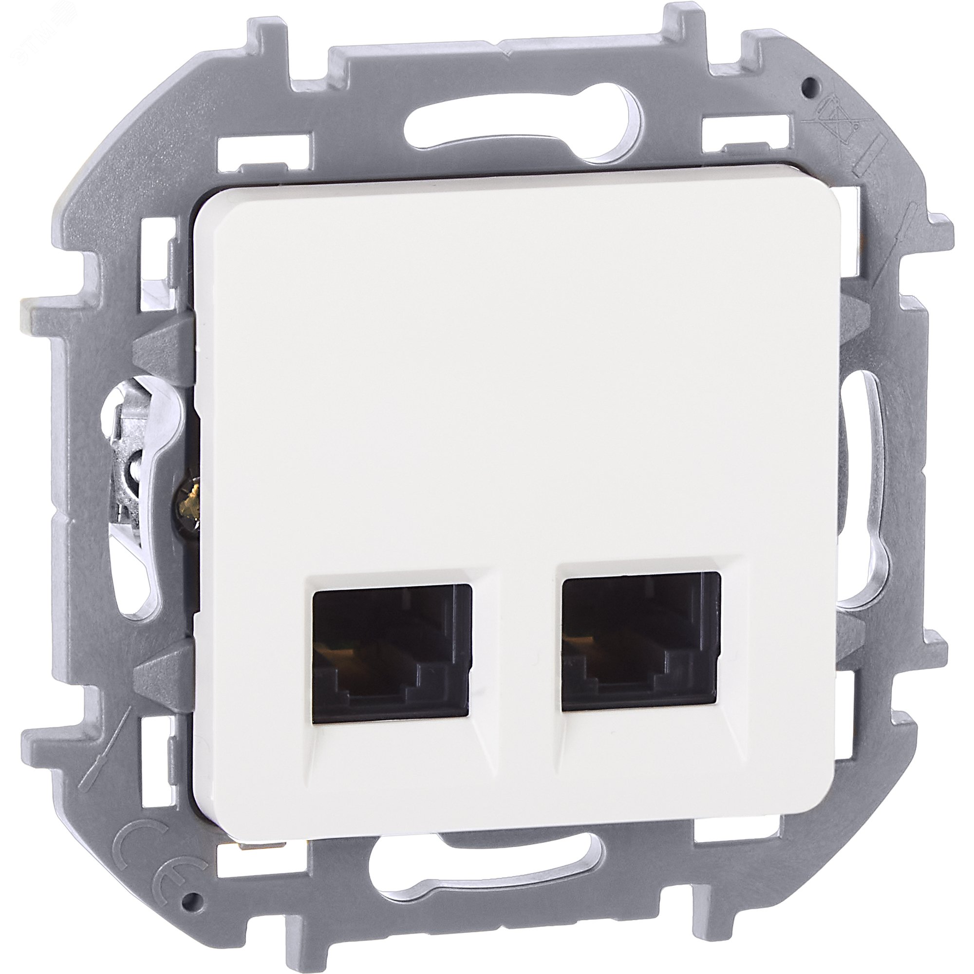 Розетка компьютерная двойная RJ45 категория 5Е UTP белый INSPIRIA