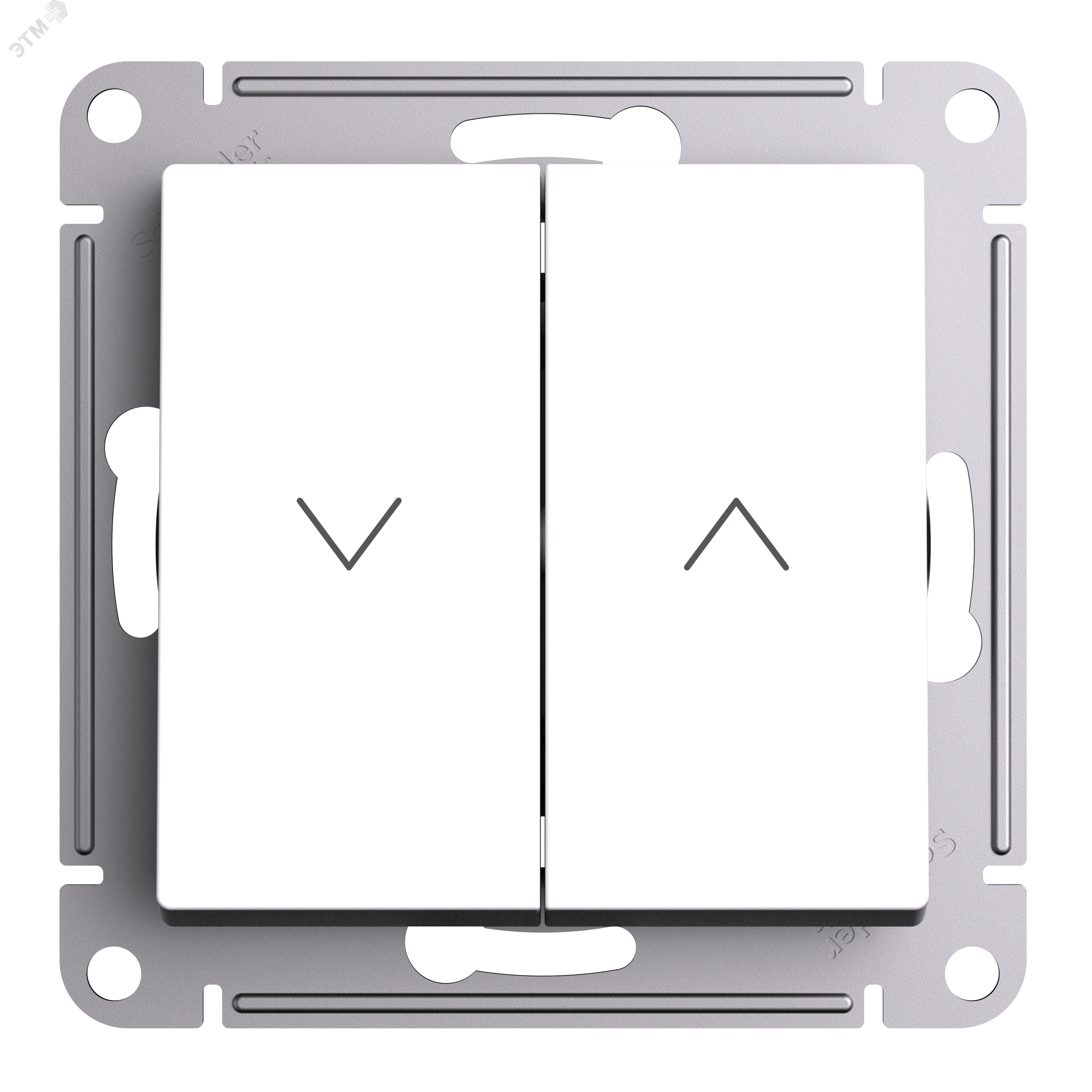 ATLASDESIGN 2-клавишный ВЫКЛЮЧАТЕЛЬ ЖАЛЮЗИ, 10А, мех., БЕЛЫЙ