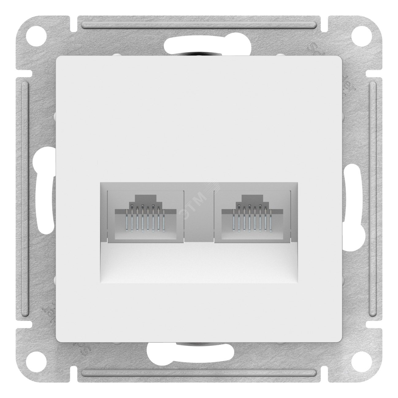 Розетка ATLASDESIGN двойная компьютерная RJ45+RJ45 категория 5E механизм белый