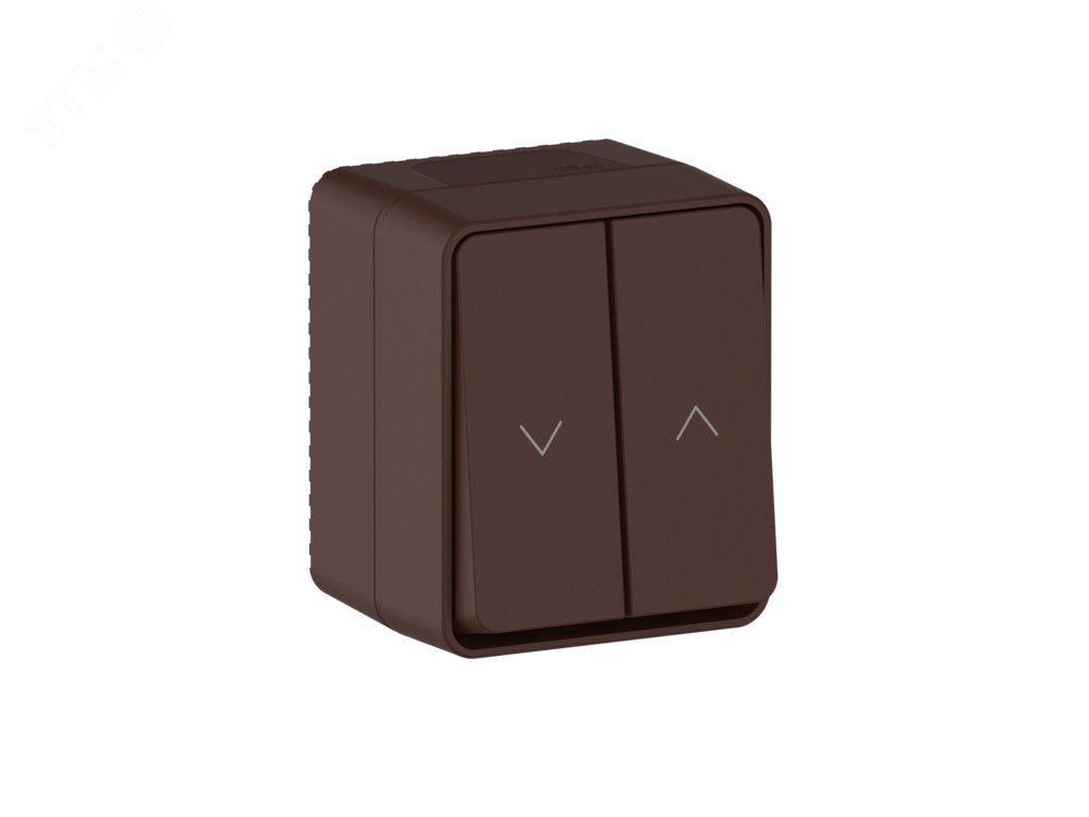 AtlasDesign PROFI IP54 2-клавишный ВЫКЛЮЧАТЕЛЬ ДЛЯ ЖАЛЮЗИ, 2хсх.4, КОРИЧНЕВЫЙ
