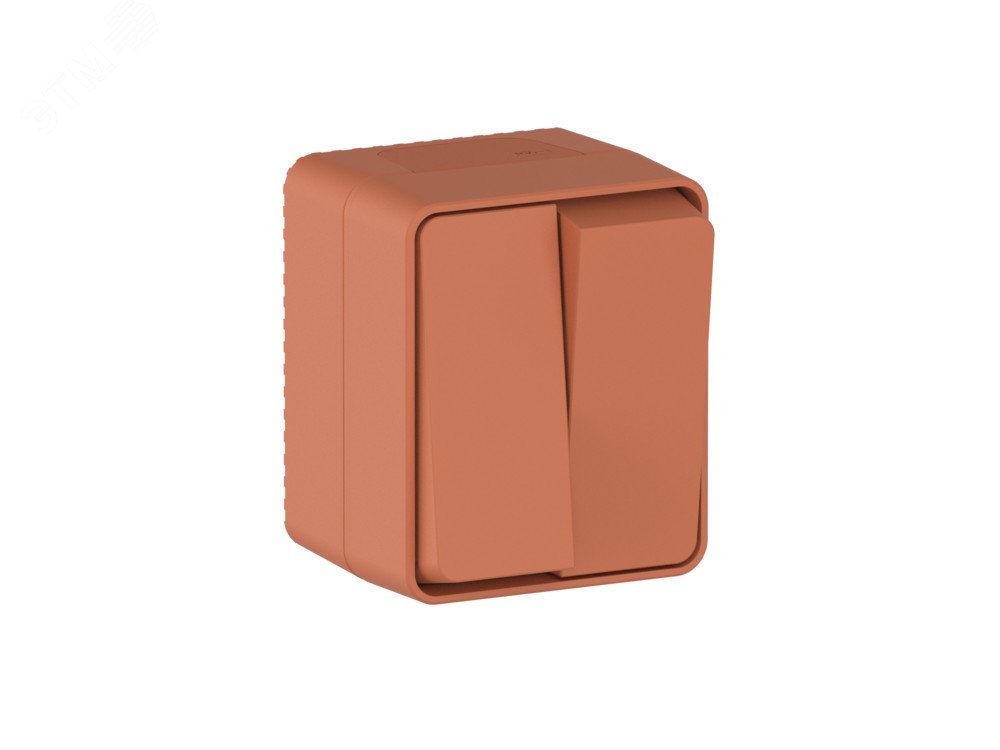 AtlasDesign PROFI IP54 О/У 2-клавишный ВЫКЛЮЧАТЕЛЬ 10 АХ, ТЕРРАКОТОВЫЙ