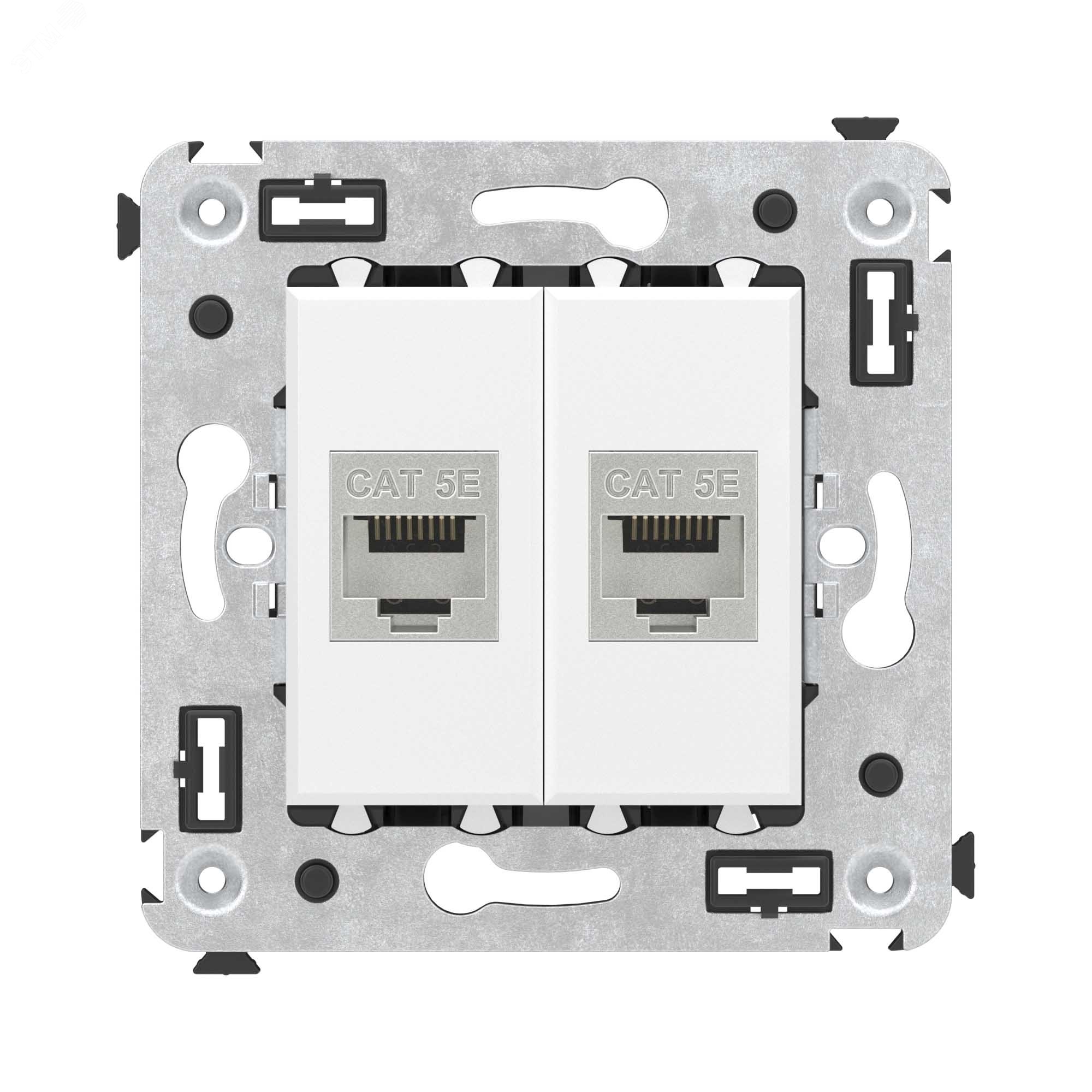 Avanti Компьютерная розетка RJ-45 без шторки в    стену, кат.5е двойная,экранированная Белое облако