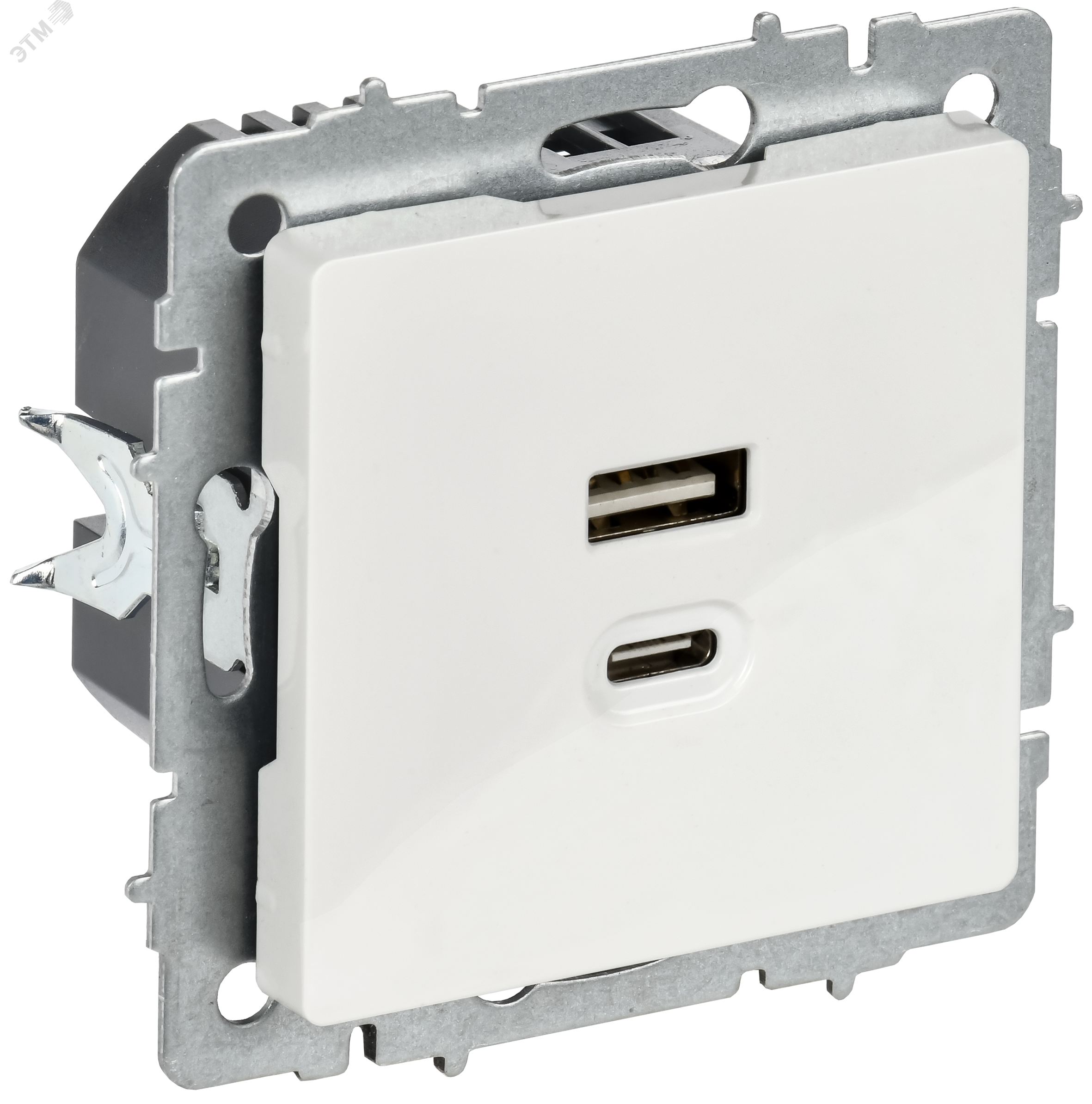 BRITE Розетка USB A+C 45Вт высокоскоростная зарядка РЮ11-2-БрБ белый IEK