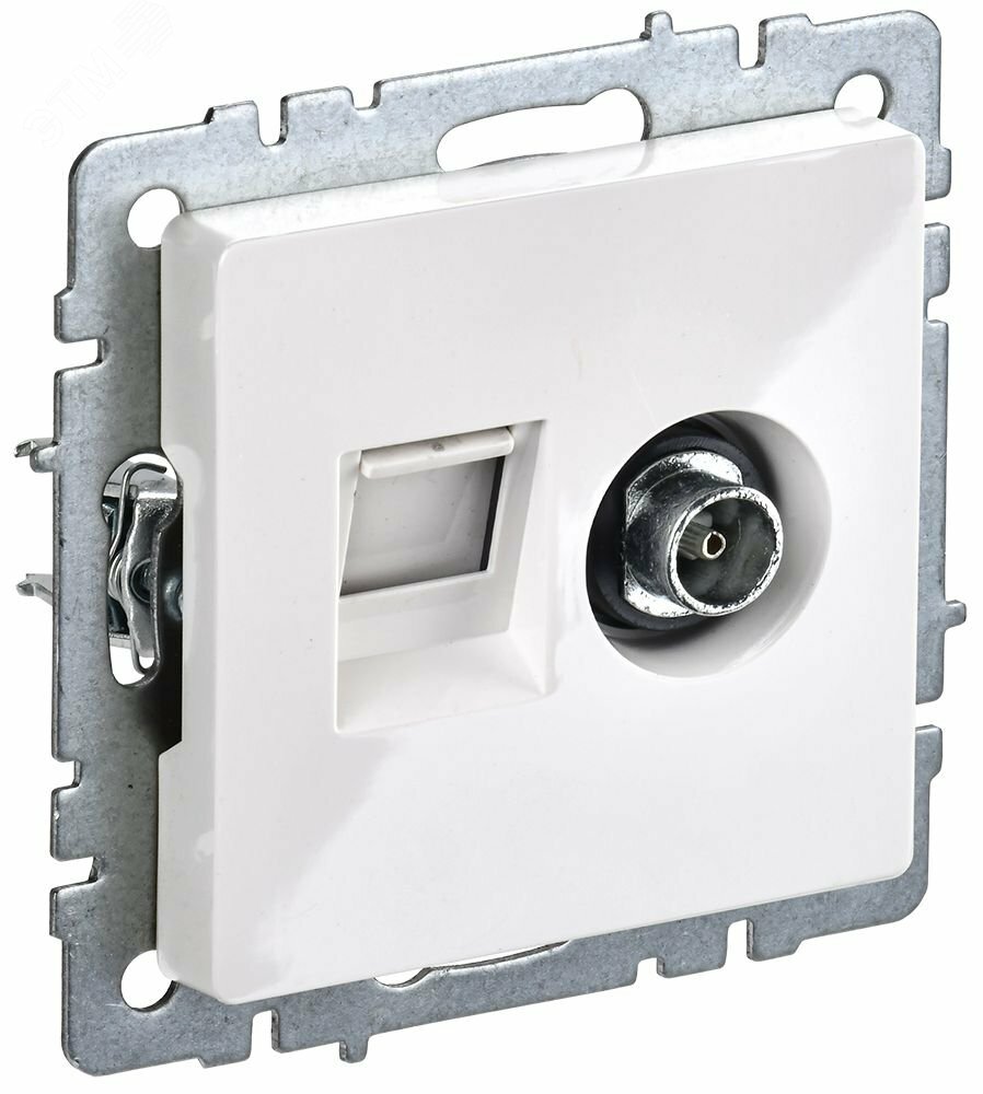 Купить BRITE Розетка двойная TV+RJ45 кат.5E РТВ/РК12-БрБ белый в Казани BRITE Розетка двойная TV+RJ45 кат.5E РТВ/РК12-БрБ белый