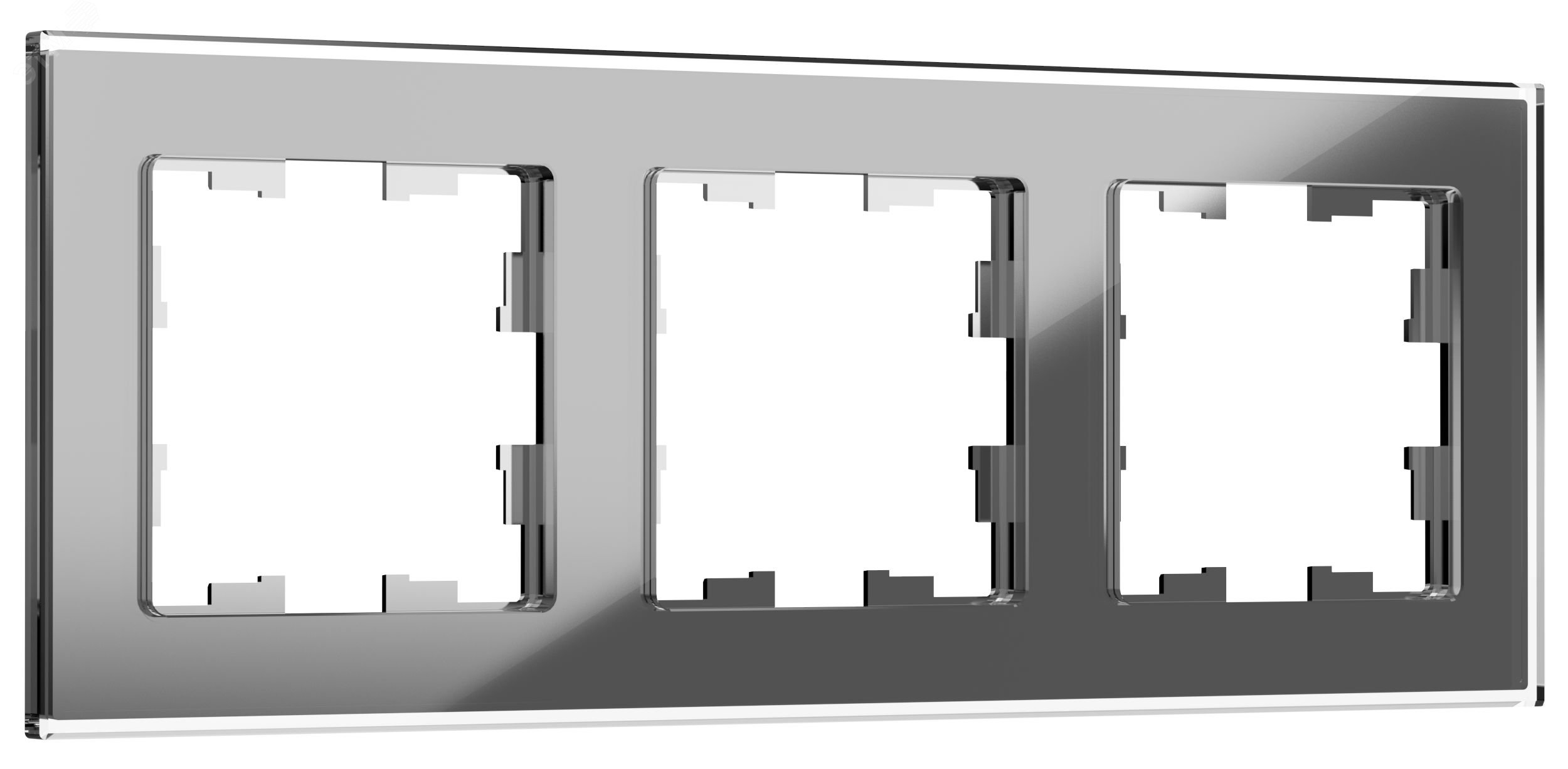 BRITE Рамка 3 поста РУ-3-2-БрСе стекло серый