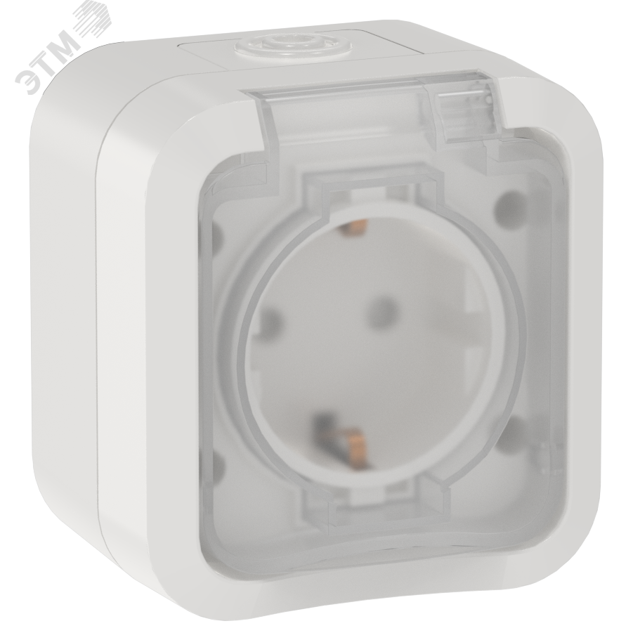 TORS Розетка 1-местная заземляющим контактом и крышкой 16А IP55 TS320 белый IEK